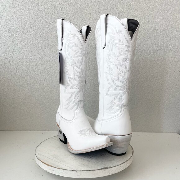 Lane MEGAN MORONEY Smokeshow Cowboy Boots Womens 9.5 White Western Tall Snip Toe - Picture 13 of 13